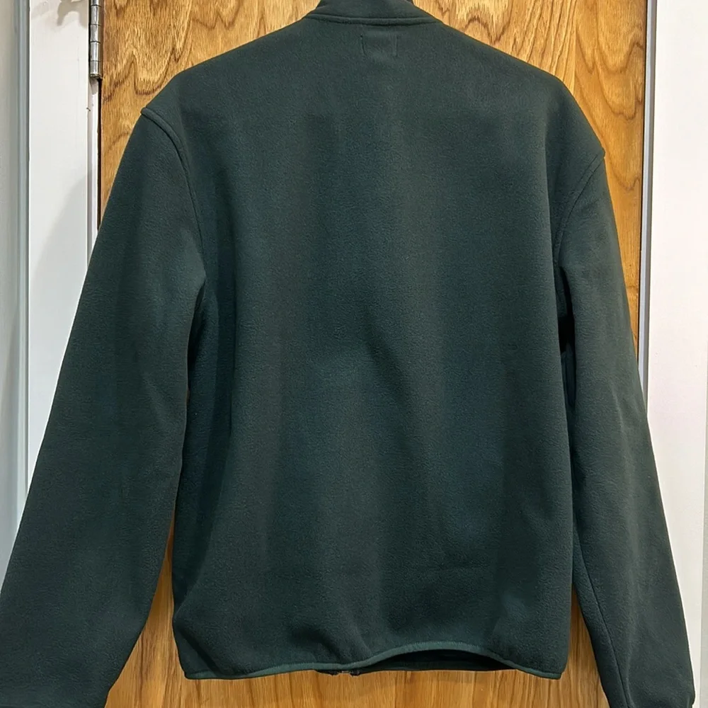 NWT J.Crew Dark Green Full-Zip Fleece Jacket | Size S | Recycled Polyester